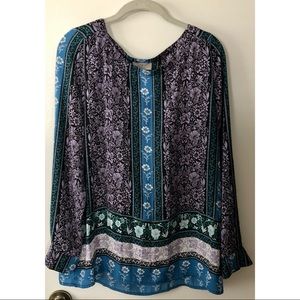 Loft Roll Up Tab Long Sleeve Blouse